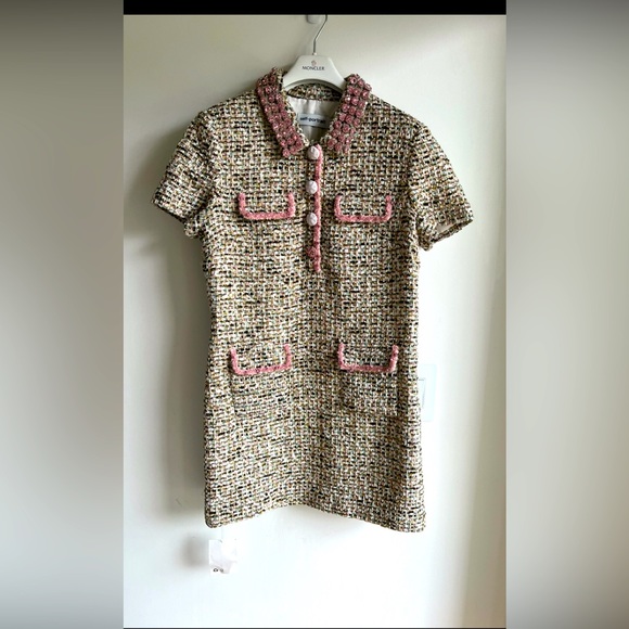 Self Portrait PINK METALLIC BOUCLE MINI DRESS - Picture 2 of 4